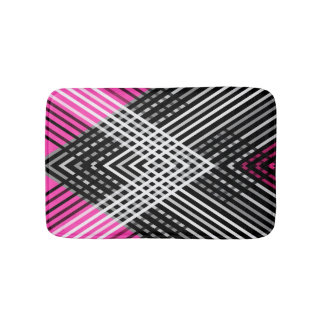 Svartvit och grått-sammanflätat rand på en badrumsmatta