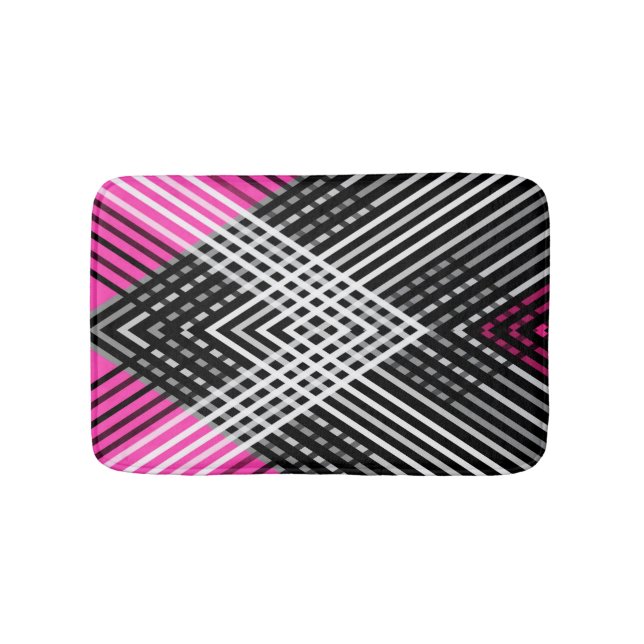 Svartvit och grått-sammanflätat rand på en badrumsmatta (Framsidan)