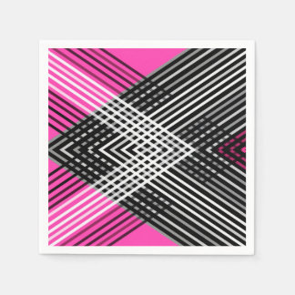 Svartvit och grått-sammanflätat rand på en pappersservett