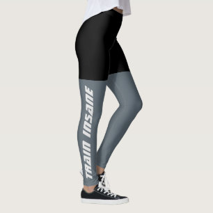 Svartvit och Grått Tåg-sinnet Fitness Leggings