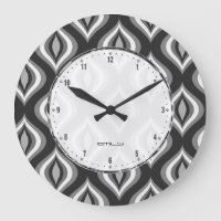 Svartvit och Grått TearDrop Modern Mönster