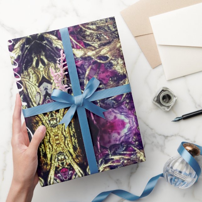 Svartvit och guld-abstrakt presentpapper (Gifting)