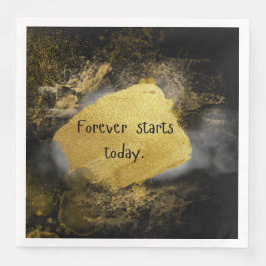 Svartvit och guld bröllop napkin pappersservett