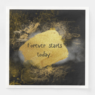 Svartvit och guld bröllop napkin pappersservett