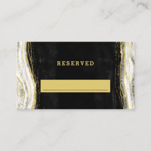 Svartvit och Guld Geode Reserved Seed Bröllop Placeringskort