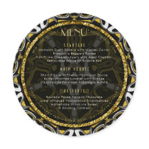 Svartvit och Guld Geometry Bröllop Round