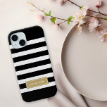 Svartvit och Guld Preppy Rand Monogram<br><div class="desc">Den gigantiska,  moderna vallmo rand mönster,  personlig med ett enkelt klassiskt namn monogram i en kontrasterande färgad ram. Klicka på Det om du vill ändra teckensnittet och färg om du vill skapa ditt eget unika typsnitt av ett slag!</div>