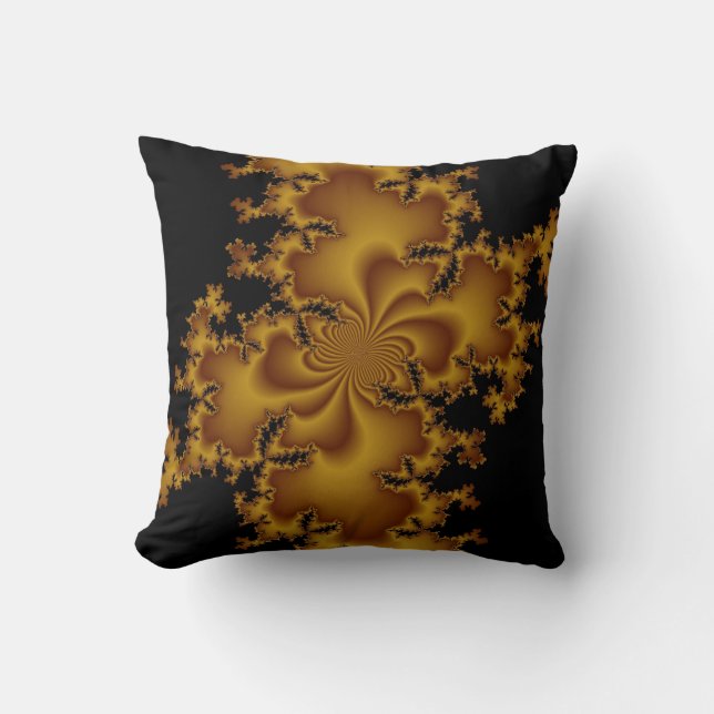 Svartvit och Guld Rust Pillow Kudde (Framsida)