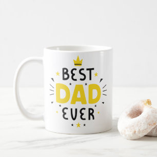 Svartvit och Gult bästa Pappa någonsin kaffe Kaffemugg