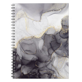 Svartvit och gyllene Marble Notebook Anteckningsbok