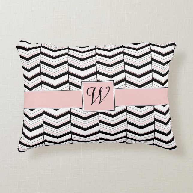 Svartvit och  kondensbricka prydnadskudde (Framsidan)