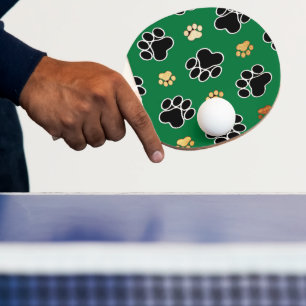 Svartvit och ljummet hund-hund-papp pingisracket