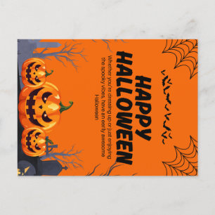 Svartvit och Orange Happy halloween Poster Vykort