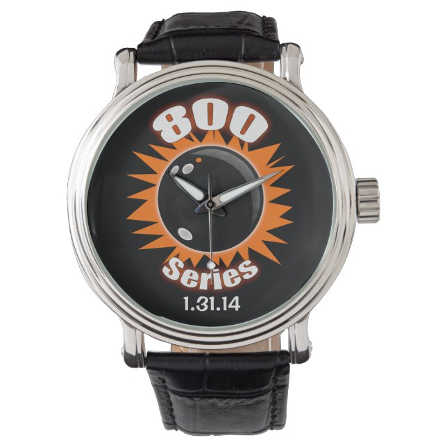 Svartvit och Orange i 800-serien Armbandsur (Framsida)