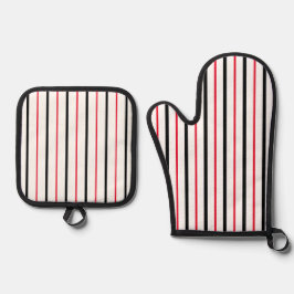 Svartvit och röd Lodrät Rand