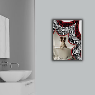 Svartvit och röd, omgiven av Kärlek, Hund Bathing Poster