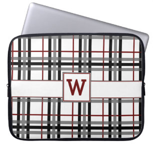 Svartvit och rödblekt Laptop sleeve