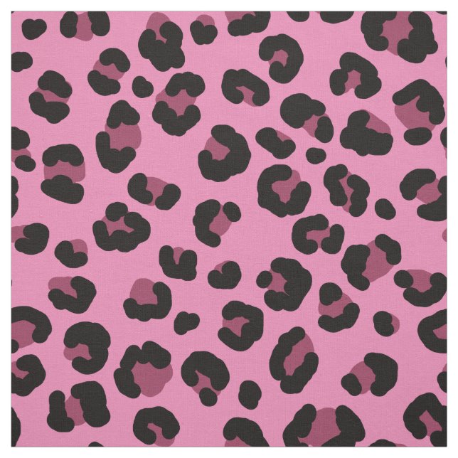 Svartvit och rosa av leopard mönster tyg (Provkarta)