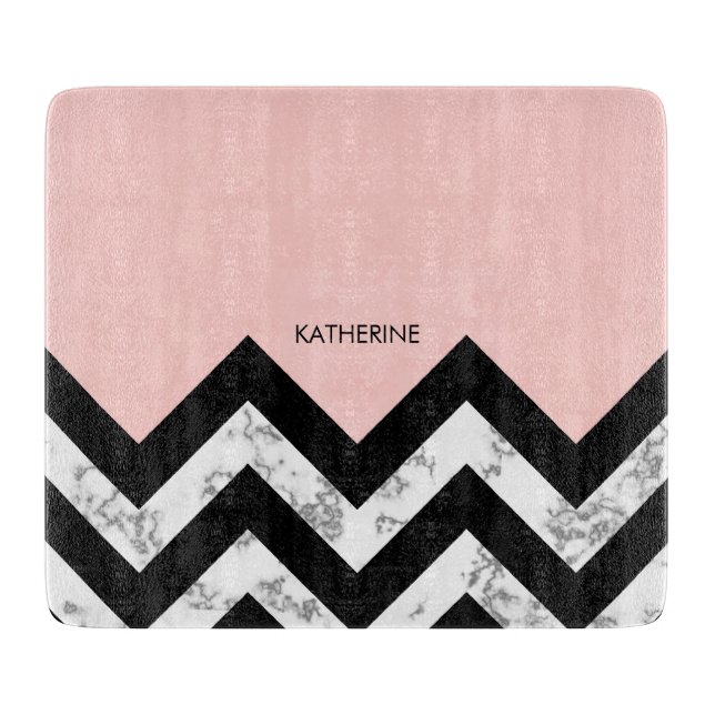 Svartvit och Rosa Chevrons (Framsidan)