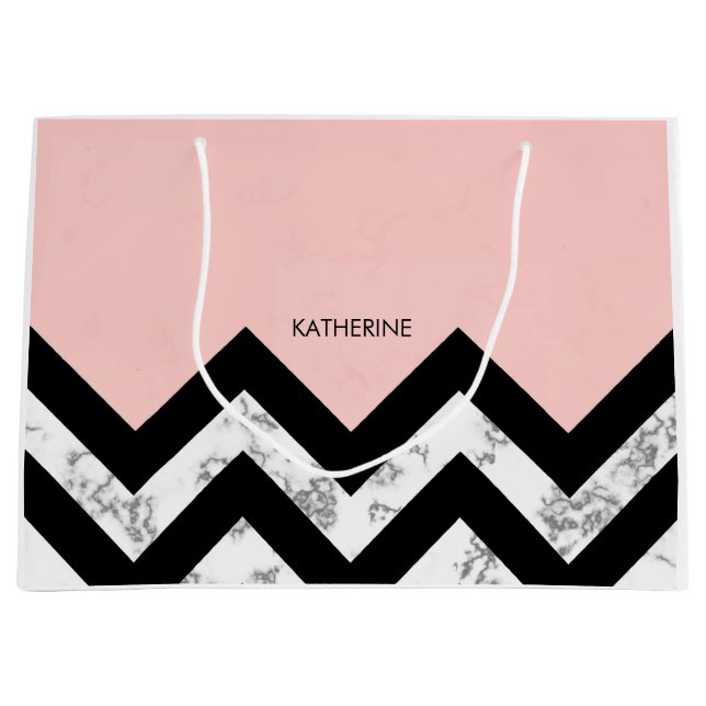 Svartvit och Rosa Chevrons (Framsidan)