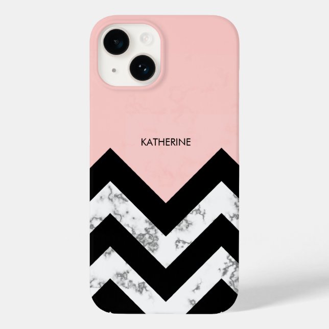 Svartvit och Rosa Chevrons (Baksida)