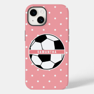 Svartvit och Rosa Girly Sporty Soccer Monogram