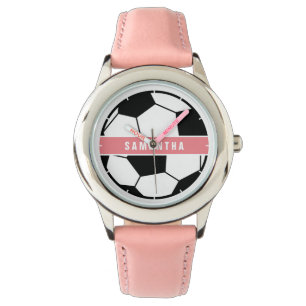 Svartvit och Rosa Modern sportekoner Monogram Armbandsur