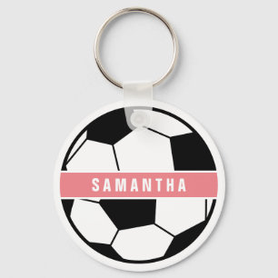Svartvit och Rosa Modern sportekoner Monogram Nyckelring