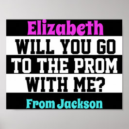 Svartvit och Rosa Poster