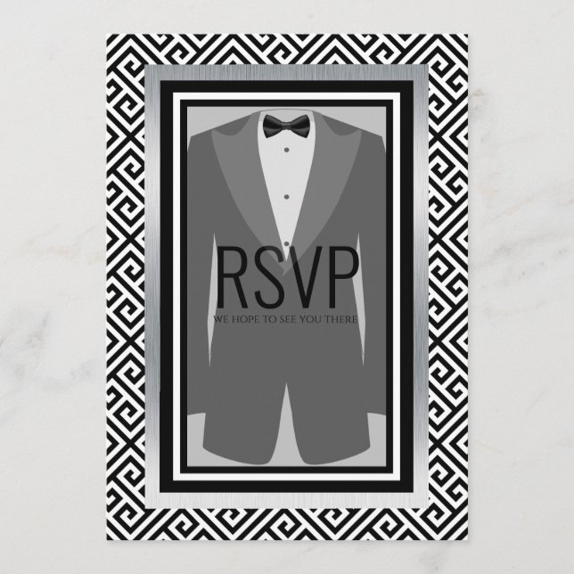 Svartvit och silver-anpassningsbar för bilparti meny (Framsida)