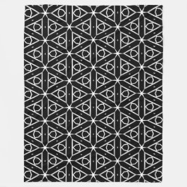 Svartvit och Silver Geometric mönster Fleecefilt