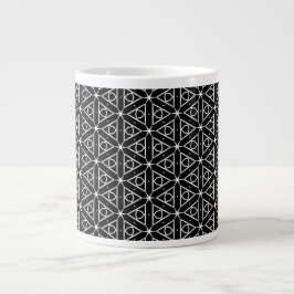 Svartvit och Silver Geometric mönster Jumbo Mugg