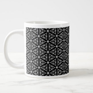Svartvit och Silver Geometric mönster Jumbo Mugg
