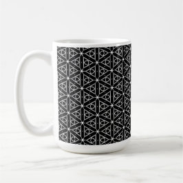 Svartvit och Silver Geometric mönster Kaffemugg