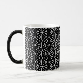 Svartvit och Silver Geometric mönster Magisk Mugg