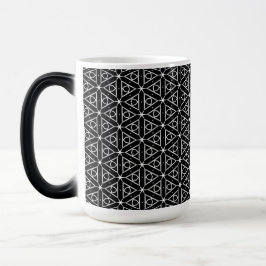 Svartvit och Silver Geometric mönster Magisk Mugg