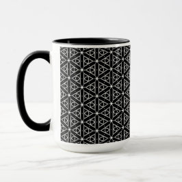 Svartvit och Silver Geometric mönster Mugg