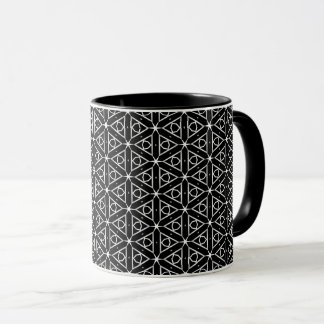 Svartvit och Silver Geometric mönster Mugg