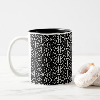 Svartvit och Silver Geometric mönster Två-Tonad Mugg