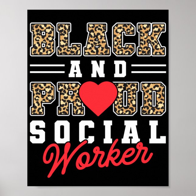 Svartvit och stolt Social-arbetare i social Poster (Framsidan)