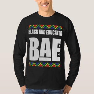 Svartvit och utbildad svart historik månad t shirt