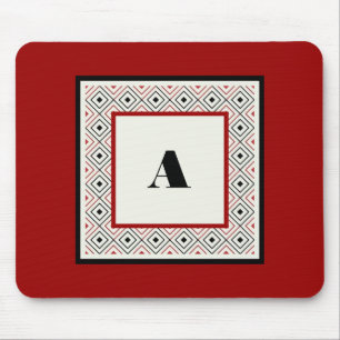 Svartvit och Vin Anpassningsbar Modern Mousepad Musmatta
