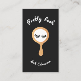 Svartvit ögatLash Lash-tillägg Guld Spegel Visitkort