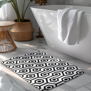 Svartvit okton Geometric Mönster Badrumsmatta