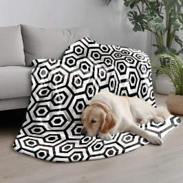 Svartvit okton Geometric Mönster Fleecefilt