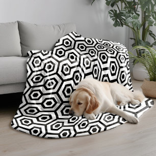 Svartvit okton Geometric Mönster Fleecefilt