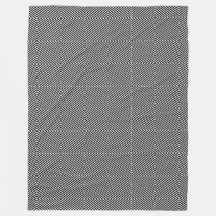 Svartvit Op Art Diamond Rand Geometric Fleecefilt