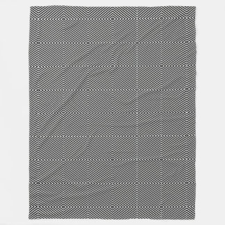 Svartvit Op Art Diamond Rand Geometric Fleecefilt