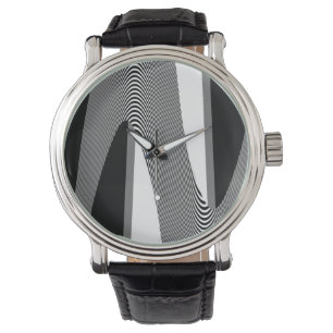 Svartvit OP-konst-design, Manar-armbandsur Armbandsur