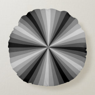 Svartvit, optisk Illusion-fyllning Rund Kudde